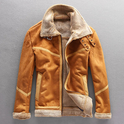 Vintage Wildleder Sherpa Jacke für Männer
