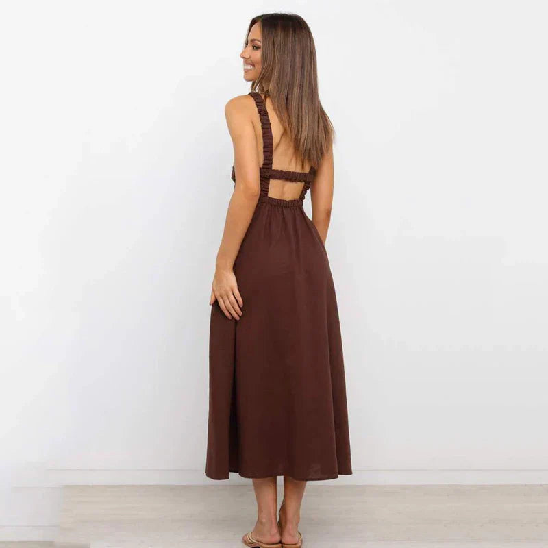 Mireysa – das sommerkleid mit raffiniertem rückenausschnitt und verspieltem charme