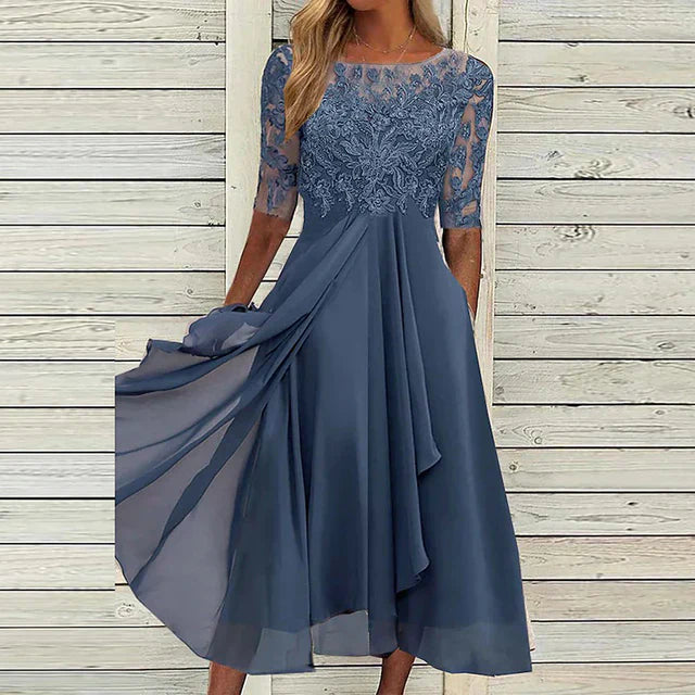 Elegantes Damen Abendkleid in Dunkelblau