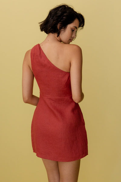 Mia - weißes one-shoulder-kleid