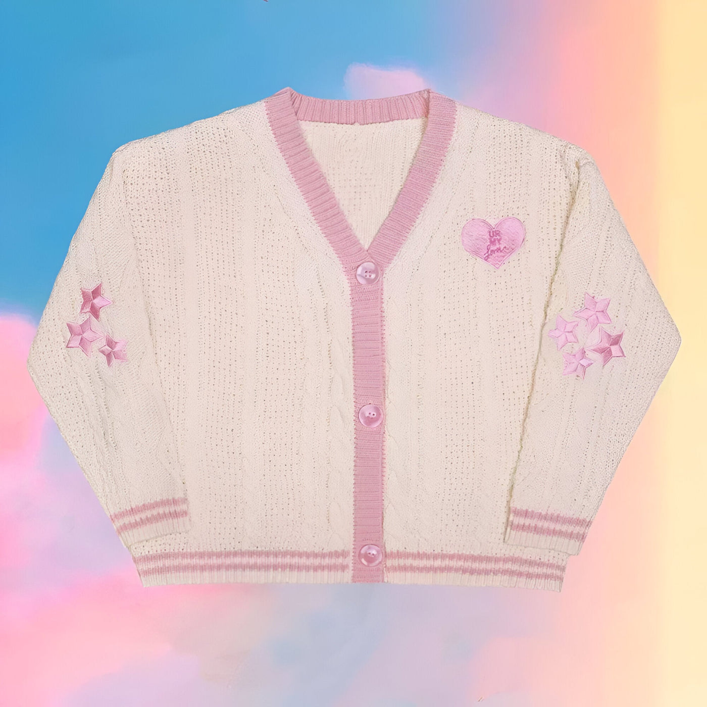 Livia | Gemütliche Strickweste mit Sternstickerei