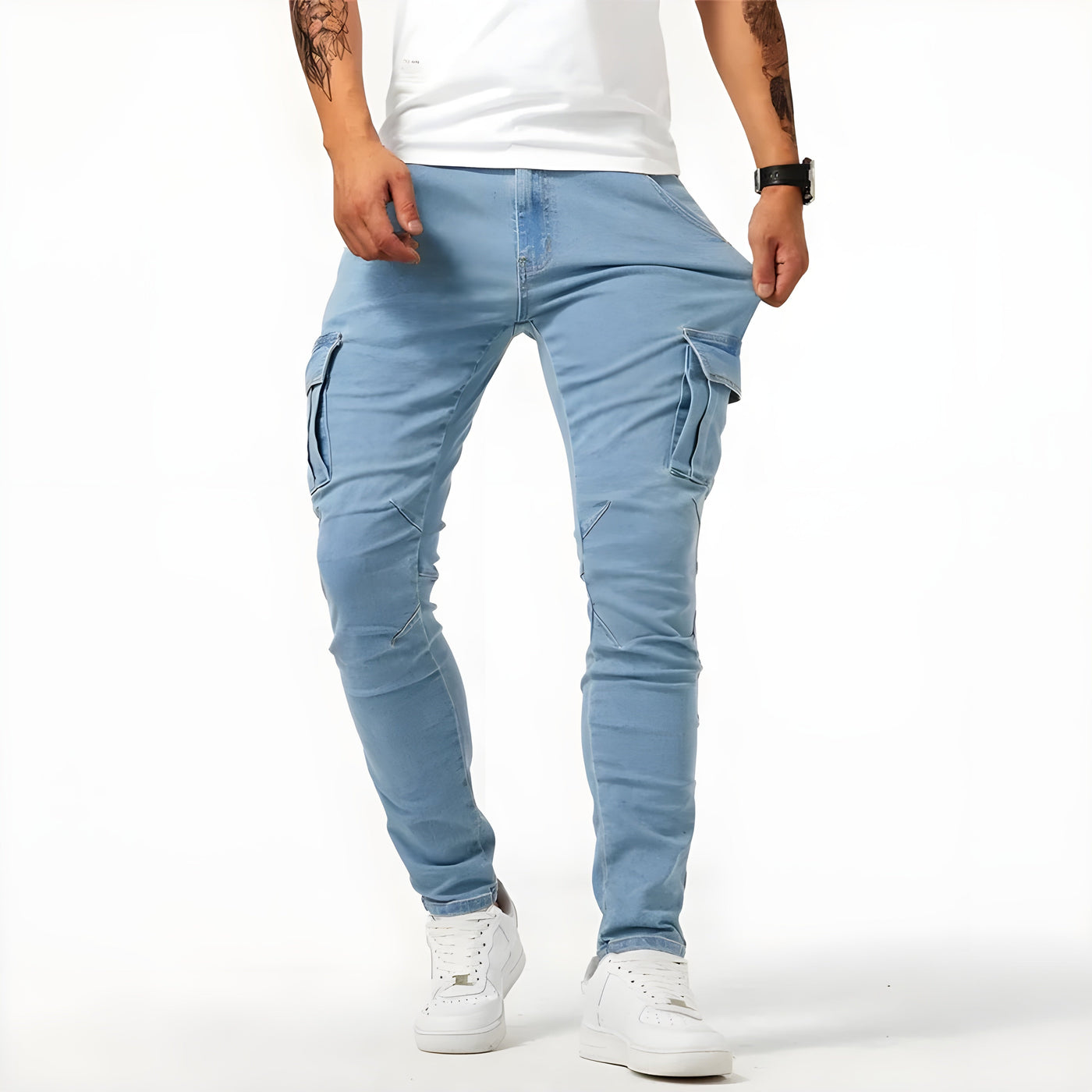 Schlanke Herren-Cargohose mit Multi-Pocket-Design