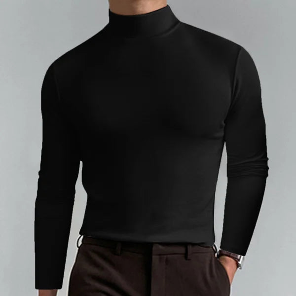 Herren Slim-Fit Rollkragenpullover mit langen Ärmeln