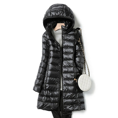 Warme Winter-Steppjacke für Damen mit Kapuze