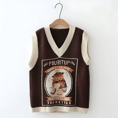 Aiden | Koreanischer Stil Pink Peach Blossom Strickweste