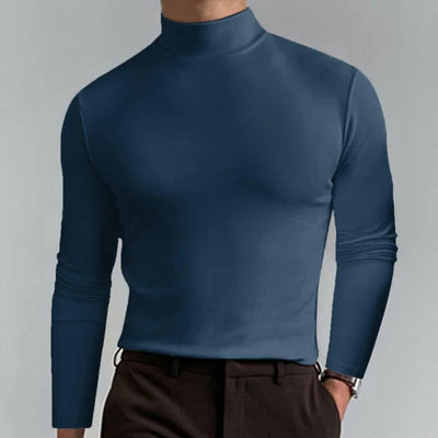 Herren Slim-Fit Rollkragenpullover mit langen Ärmeln