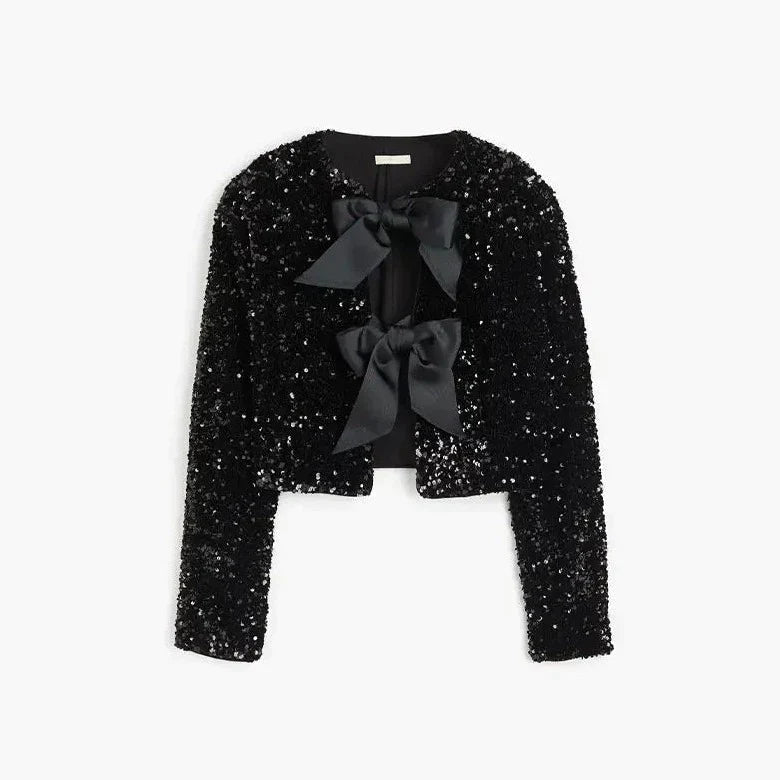 Glamouröse Damen-Paillettenjacke mit Glitzereffekt