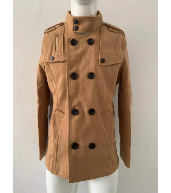 Herren Wintermantel - Eleganter Trenchcoat mit Stehkragen und Wärmeabdichtung