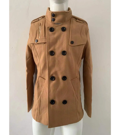 Herren Wintermantel - Eleganter Trenchcoat mit Stehkragen und Wärmeabdichtung