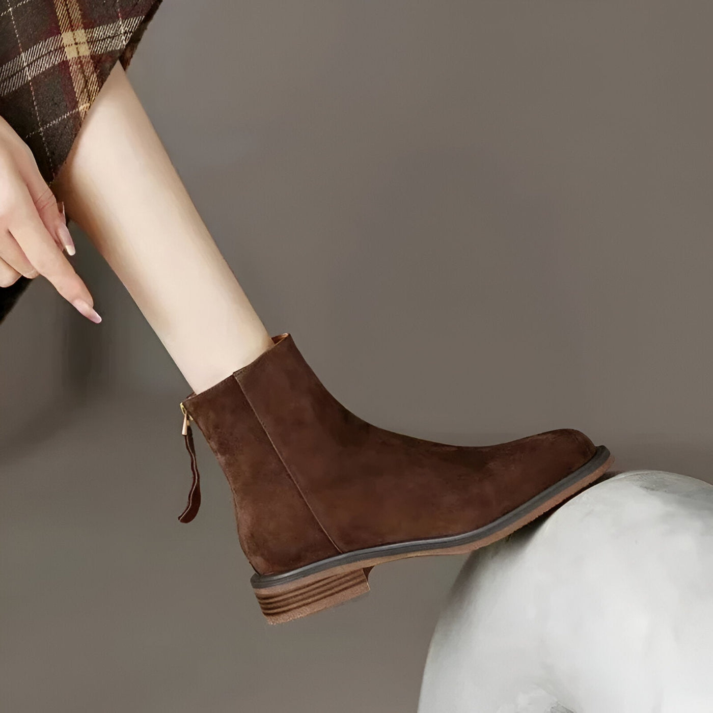Madeleine | Elegante Retro Braun Ankle Boots
