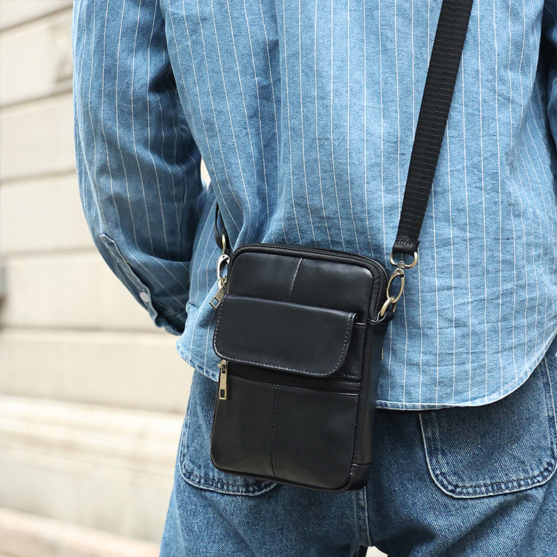 Kleine Echtleder Schultertasche Herren