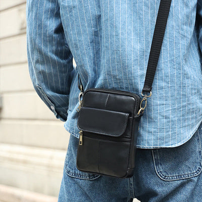 Kleine Echtleder Schultertasche Herren