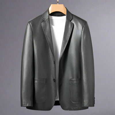 Herren Lederblazer Elegant Slim Fit