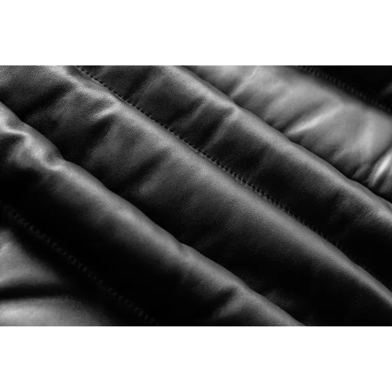 Warme Herren-Lederjacke mit Stehkragen - Gefüttert und Modern