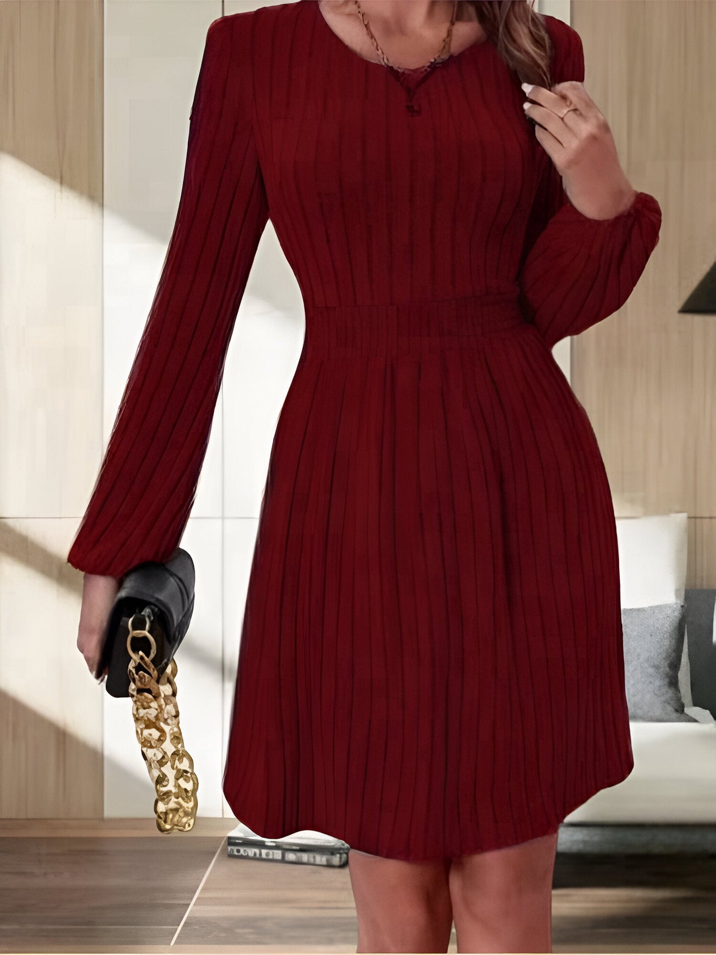 Brunhilde | Elegantes Strick-Midi-Kleid