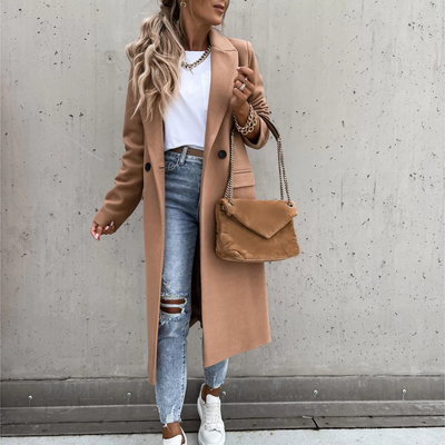 Eleganter Damenmantel - Figurbetonter Schnitt mit klassischen Knöpfen