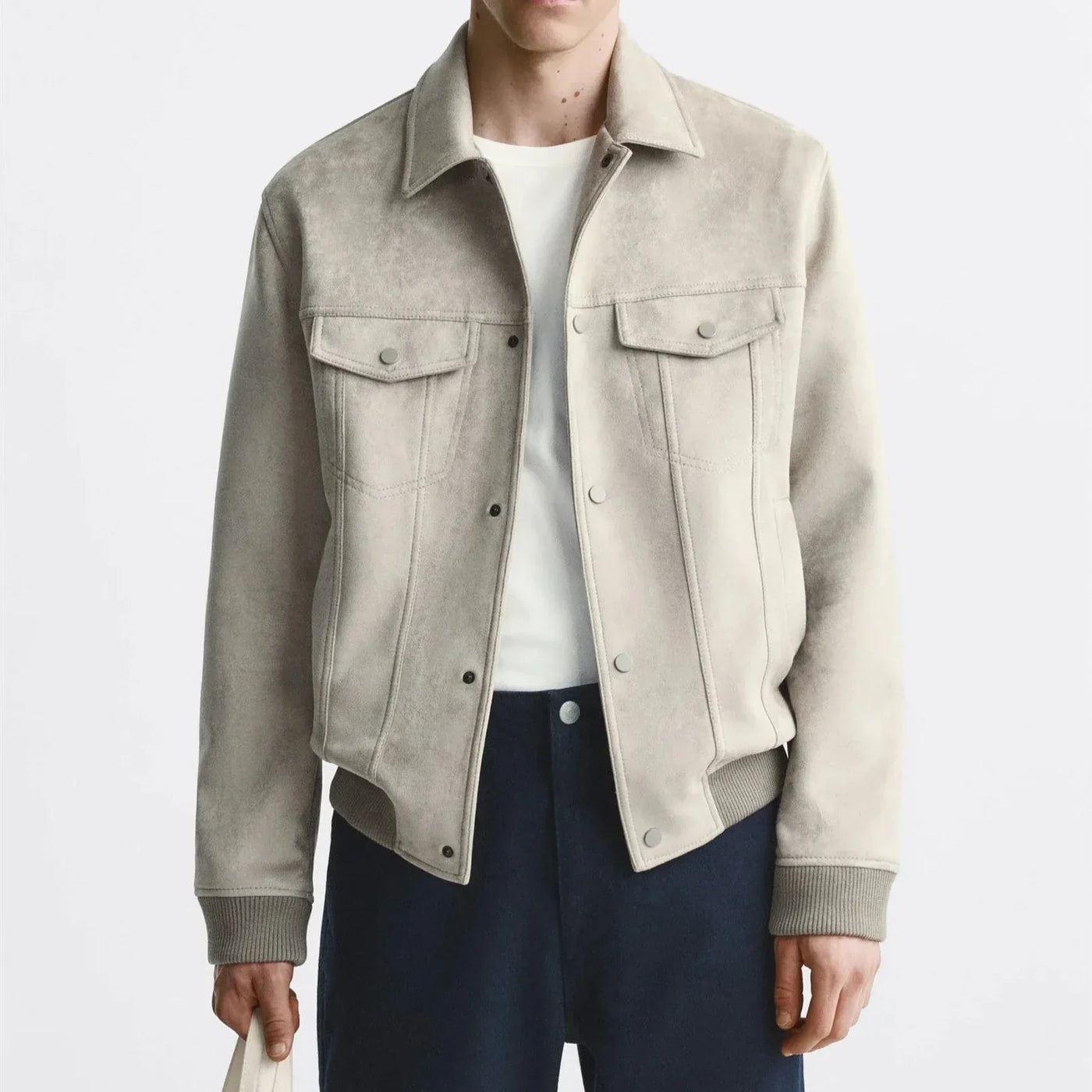 Herren Vintage Wildleder Jacke in Retro-Stil