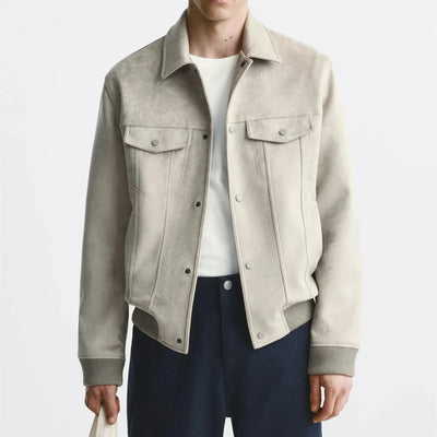 Herren Vintage Wildleder Jacke in Retro-Stil