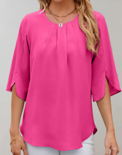 Aire - lässiges top mit glockenärmeln und rundem ausschnitt