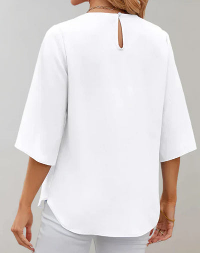 Aire - lässiges top mit glockenärmeln und rundem ausschnitt