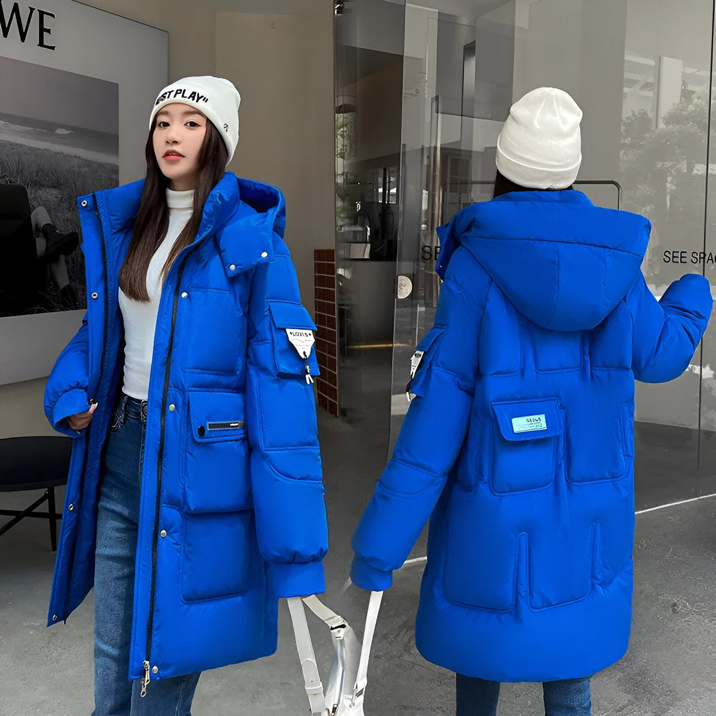 Aviana| Neu Damen Winterjacke mit Kapuze