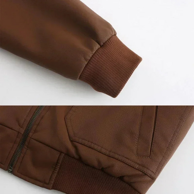 Robuste Herren Lederjacke mit Kapuze und praktischen Taschen