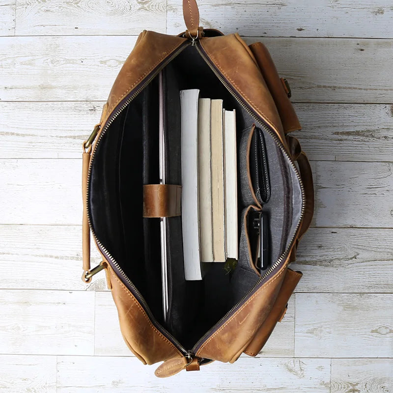 Herren Retro-Ledertasche - Geräumig und hochwertig aus Vollrindleder