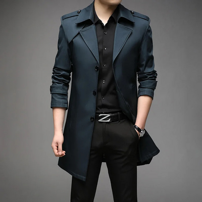 Eleganter Herren Trenchcoat – Klassischer Mantel mit Schulterdetails