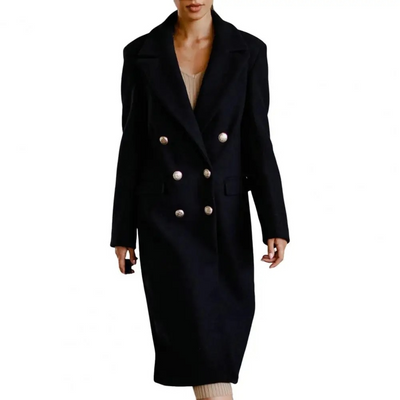 Eleganter Damenmantel - Figurbetont mit Taschen und Knöpfen