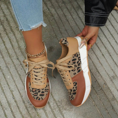 Orthopädische Leopardendruck Sneakers für Damen