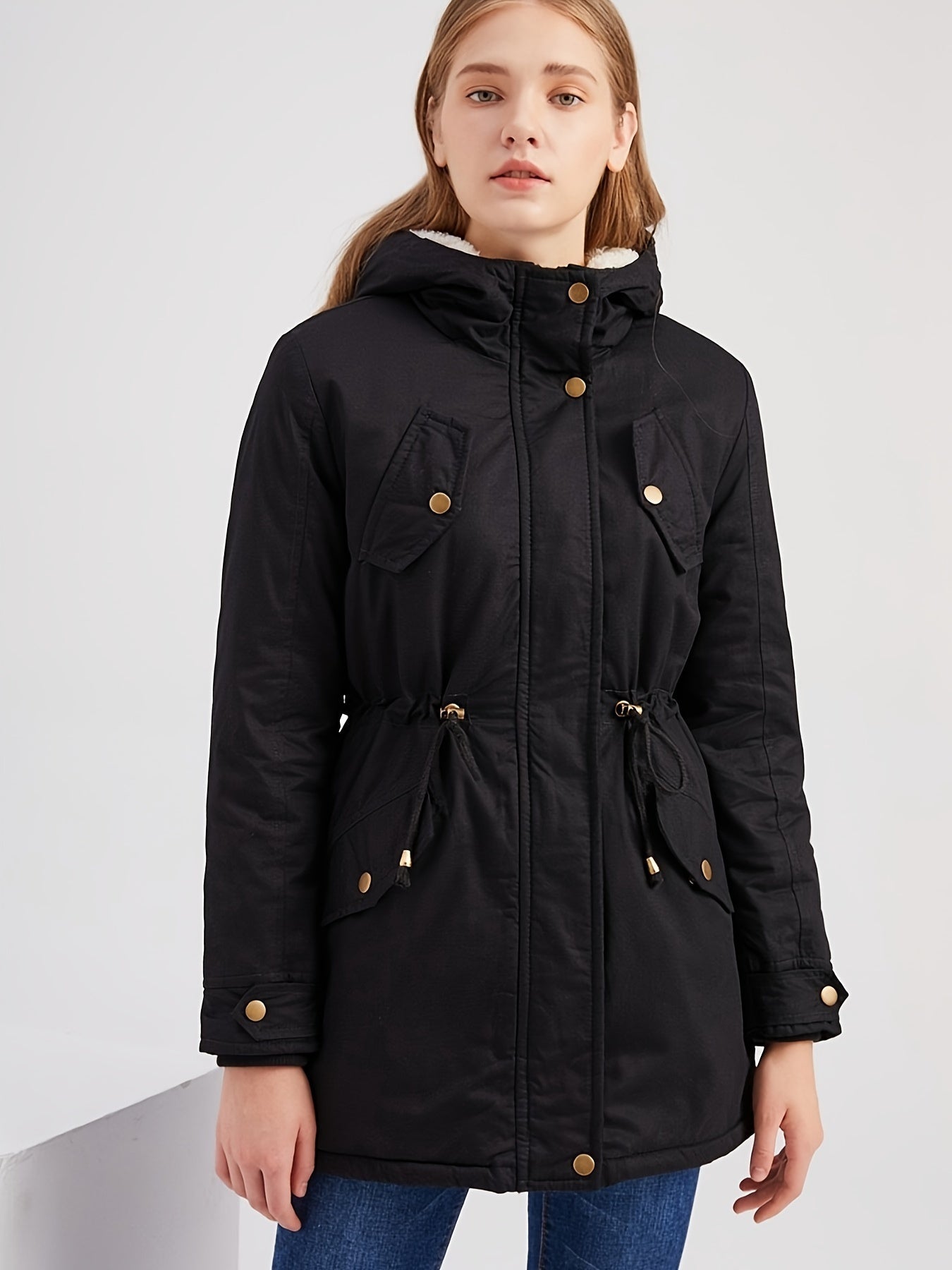 Warmer Damen Winter Parka in Schwarz | Winddicht & Modern