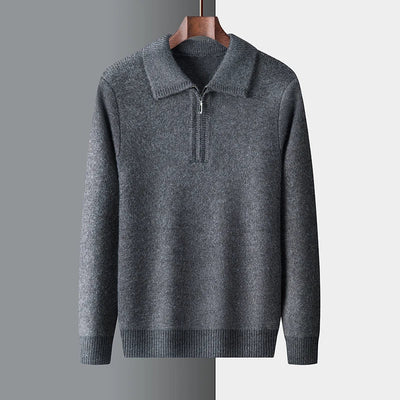 Herren Kaschmir Troyer Pullover - Warme Strickmode