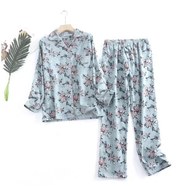 Bequemes Damen Pyjama-Set mit lebendigen Mustern | Zweiteiler