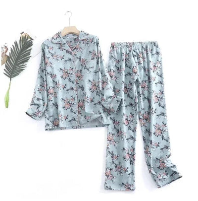 Bequemes Damen Pyjama-Set mit lebendigen Mustern | Zweiteiler