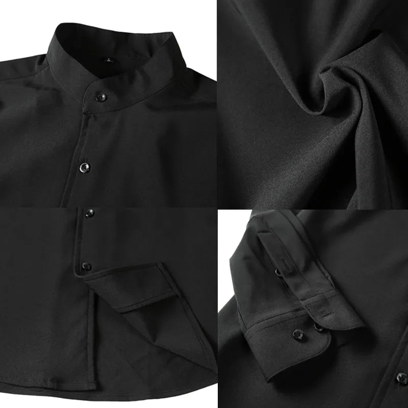 Herren Slim Fit Hemd mit Stehkragen - Langarm - Business Style