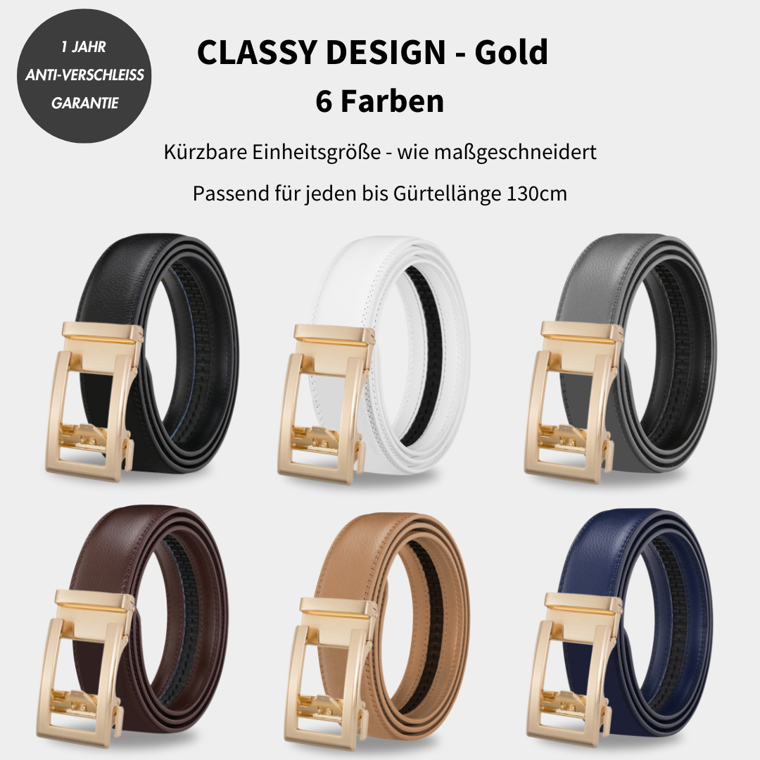 Alex | Leder Gürtel mit Automatischer Schnalle und Aussparung