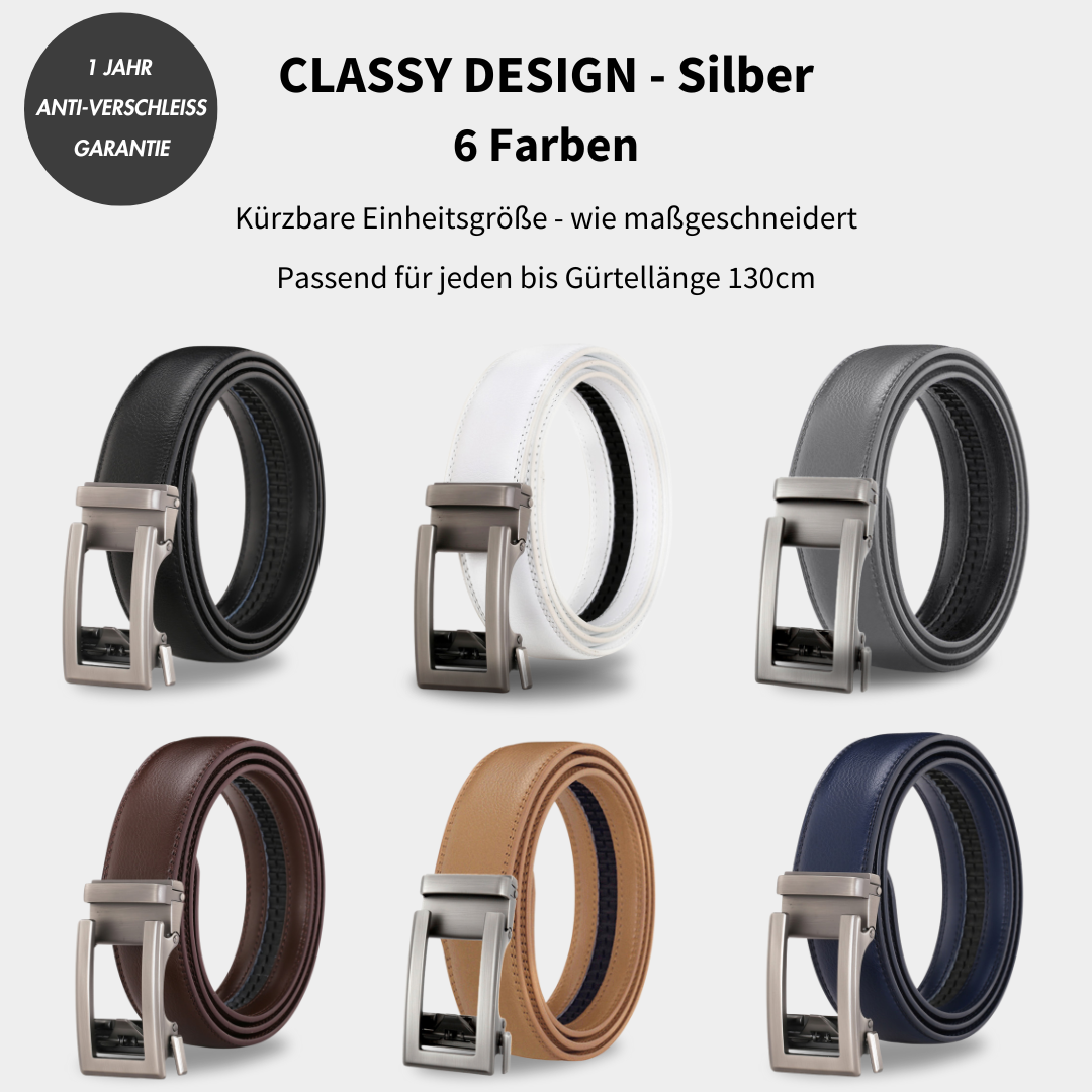 Alex | Leder Gürtel mit Automatischer Schnalle und Aussparung