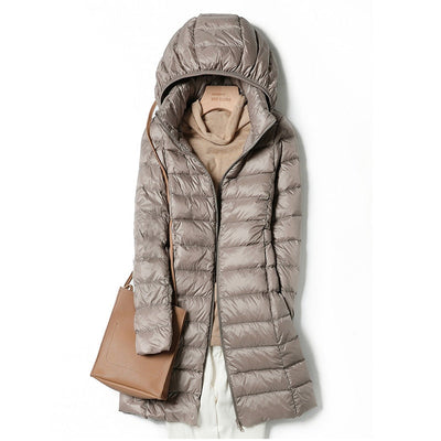 Warme Winter-Steppjacke für Damen mit Kapuze
