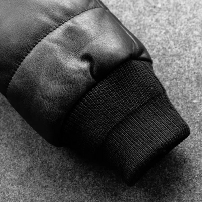 Warme Herren-Lederjacke mit Stehkragen - Gefüttert und Modern