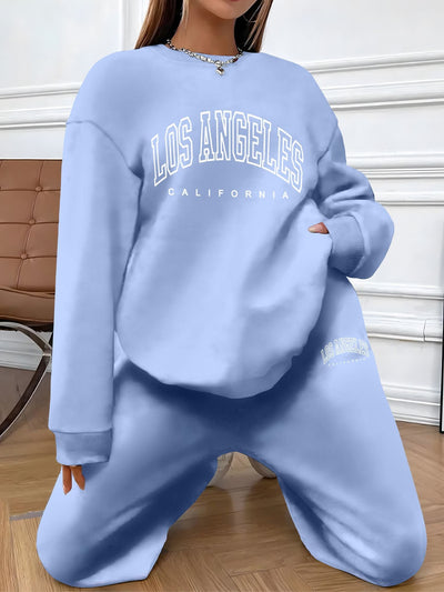 Bequemes Damen-Freizeitoutfit: Pullover und Jogginghose Set für kühle Tage