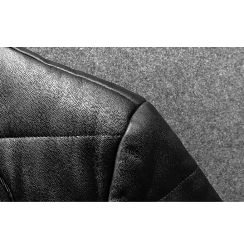 Warme Herren-Lederjacke mit Stehkragen - Gefüttert und Modern