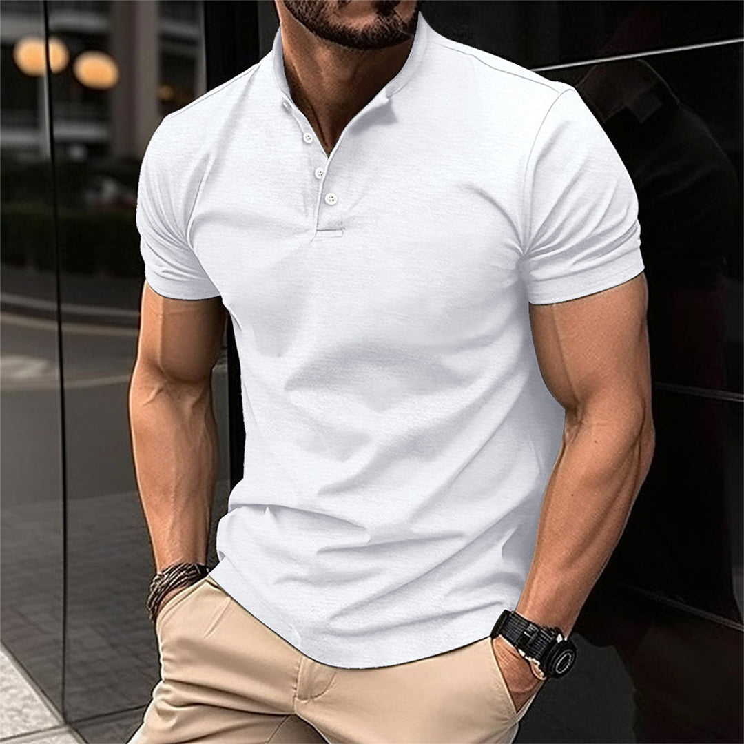 Herren Slim-Fit Poloshirt aus Baumwolle mit Knopfleiste