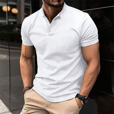 Herren Slim-Fit Poloshirt aus Baumwolle mit Knopfleiste