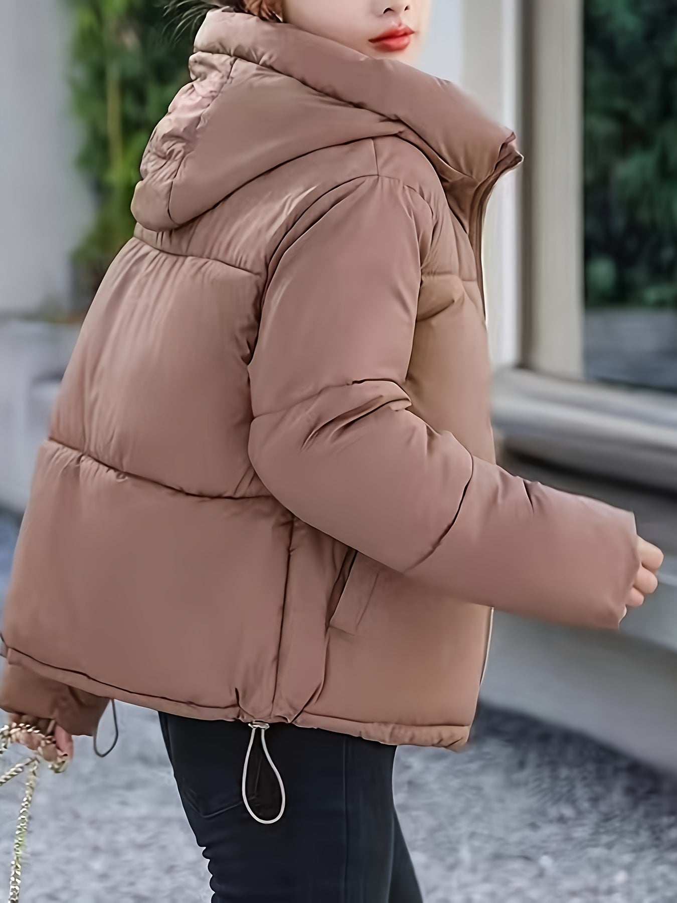 Wattierte Winterjacke für Damen in Khaki - Warm & Lässig