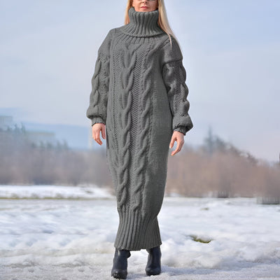 Clara | Gemütliches Oversized Rollkragen-Strickkleid