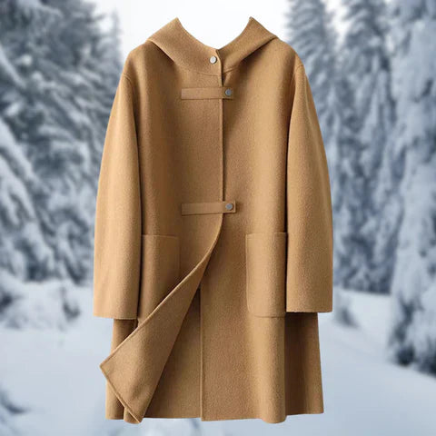 Luxuriöse Damen-Kapuzenjacke aus Kaschmir - Doppelseitig tragbar - Elegant & warm