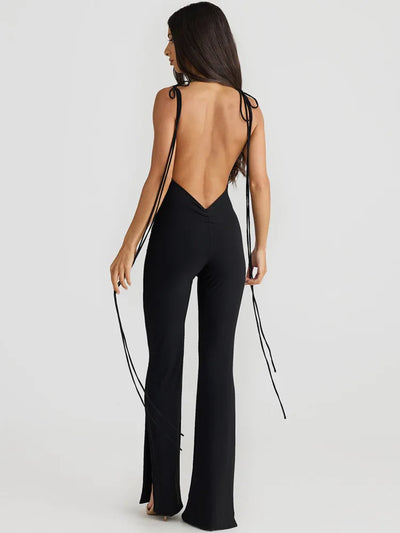 Ärmelloser Damen Jumpsuit Rückenfrei - Elegant