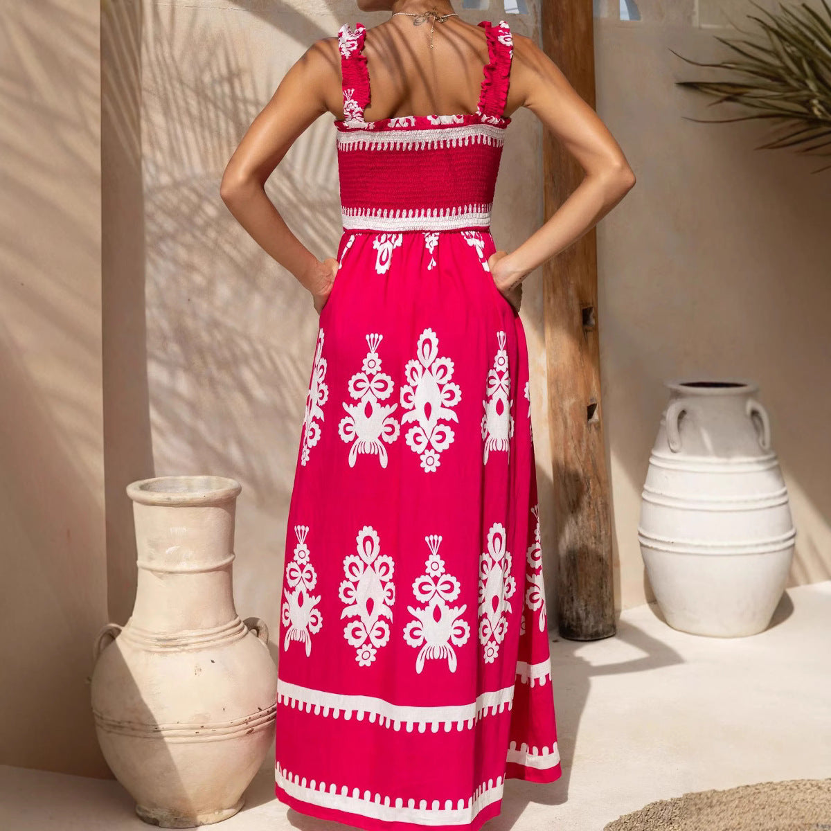 Lýra - Ärmelloses Riemchendesign Sommer Damen  Maxikleid