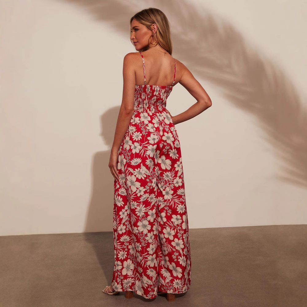 Festlich Mit Blumendruck Damen Jumpsuit - Thora