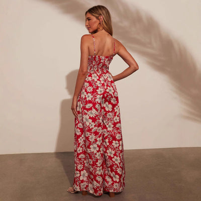 Festlich Mit Blumendruck Damen Jumpsuit - Thora